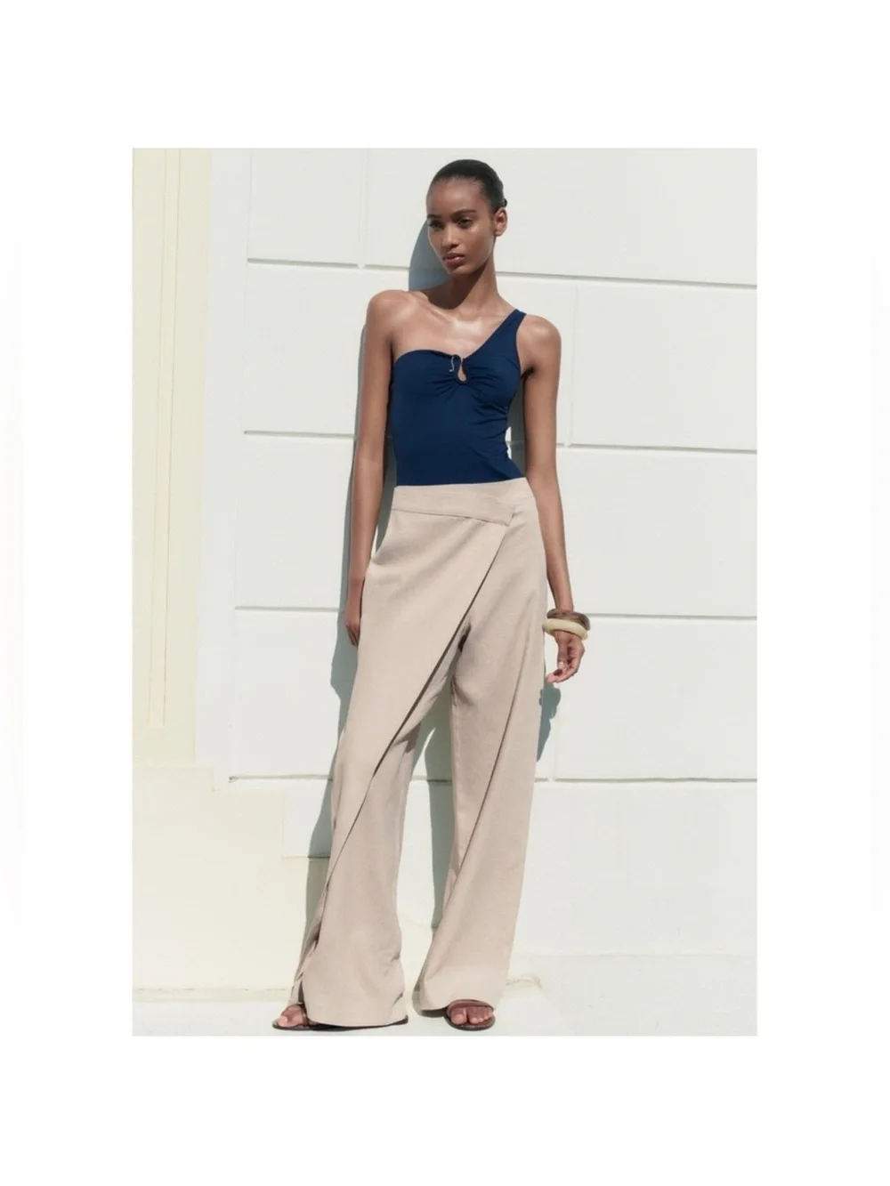 Zara LINEN BLEND PAREO PANTS